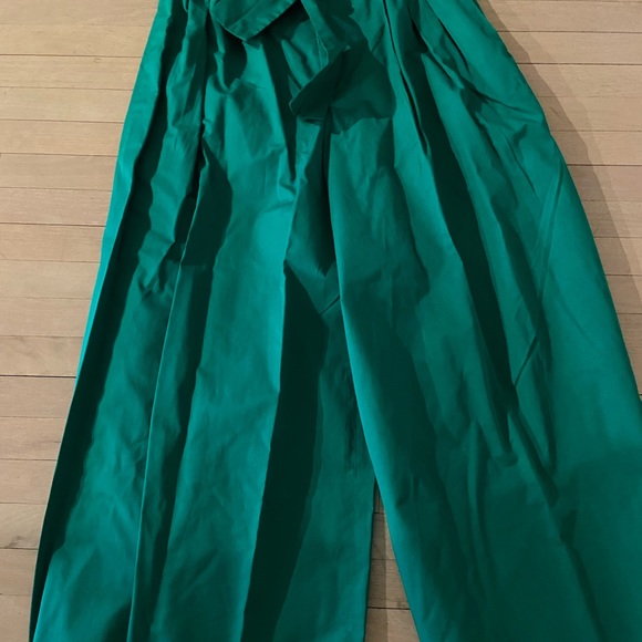 Bomb-proof cotton trendy emerald culottes with pintucks high waist zara original - Picture 4 of 4